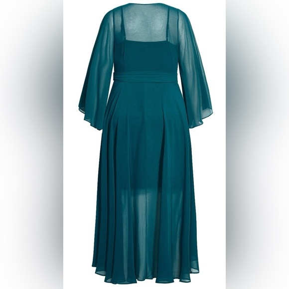 City Chic Teal Wrap Dress - New! - Size 22 - Picture 2 of 7